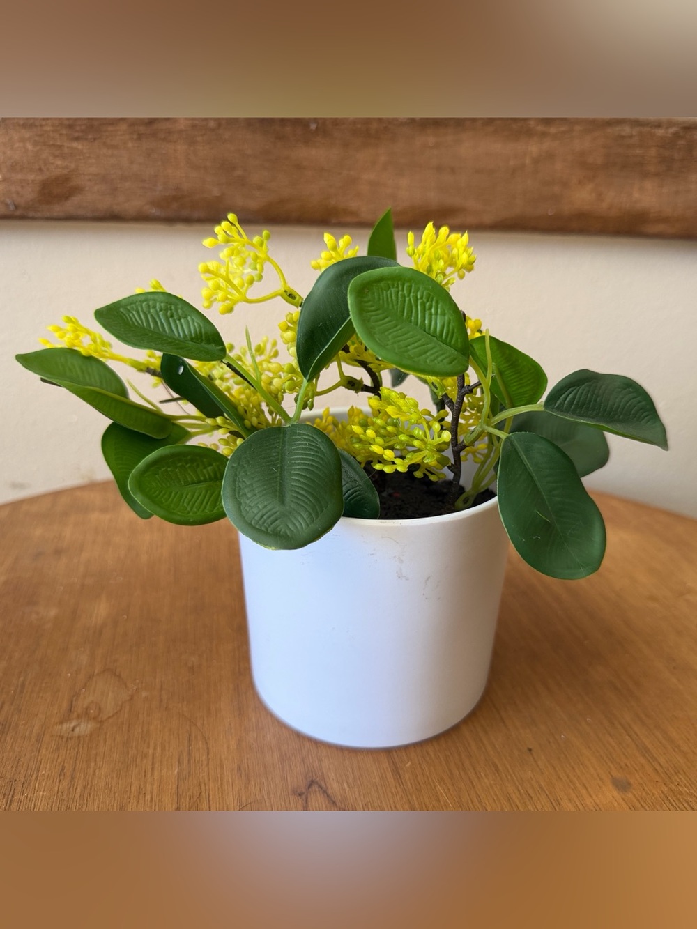 Threshold Yellow Faux Bloom Potted Accent faux plant with Green Leaves